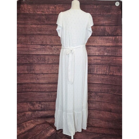 DREW Flowy White Fairy Dress Size Medium Cottage Bridal Graduation Romantic - Picture 3 of 9